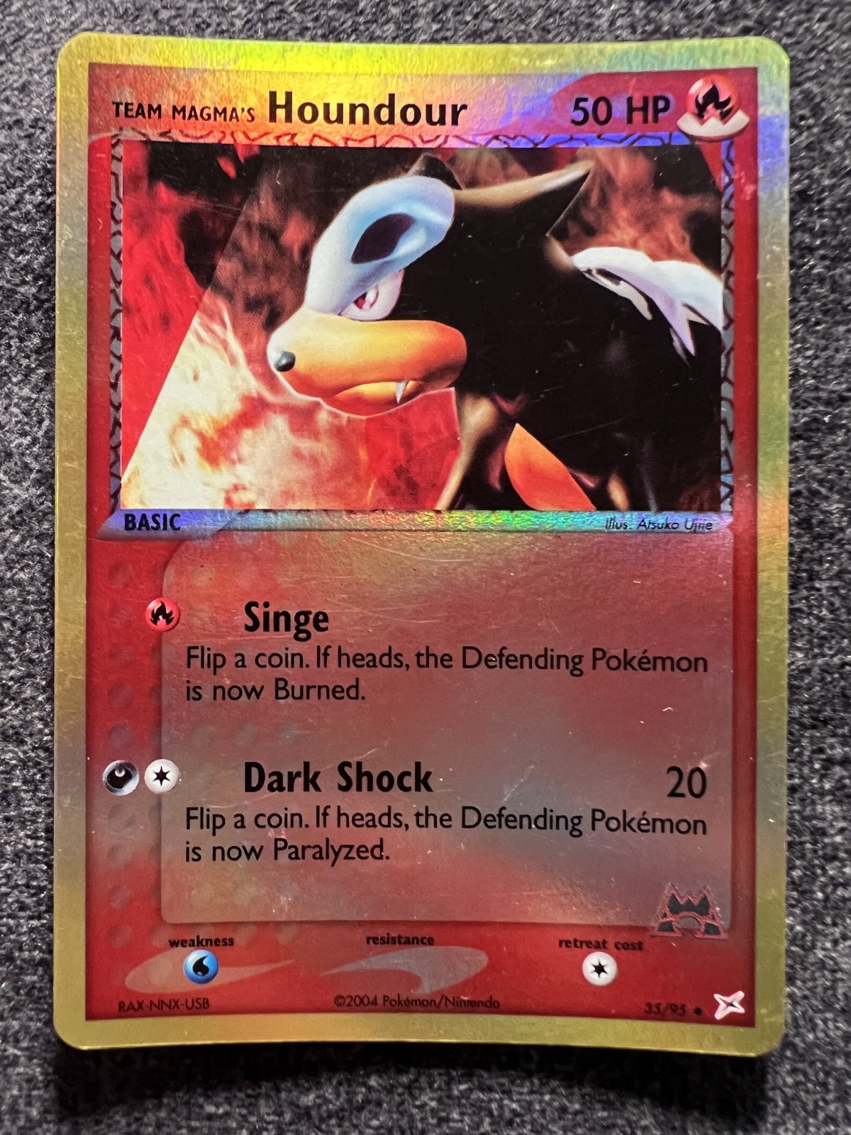 Team Magma's Houndour 35/95 Reverse Holo Uncommon Pokemon Card NM