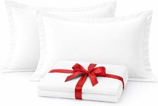 Pillow Shams Set of 2 King Size 20x40 600 Thread Count 100 Natural Cotton New