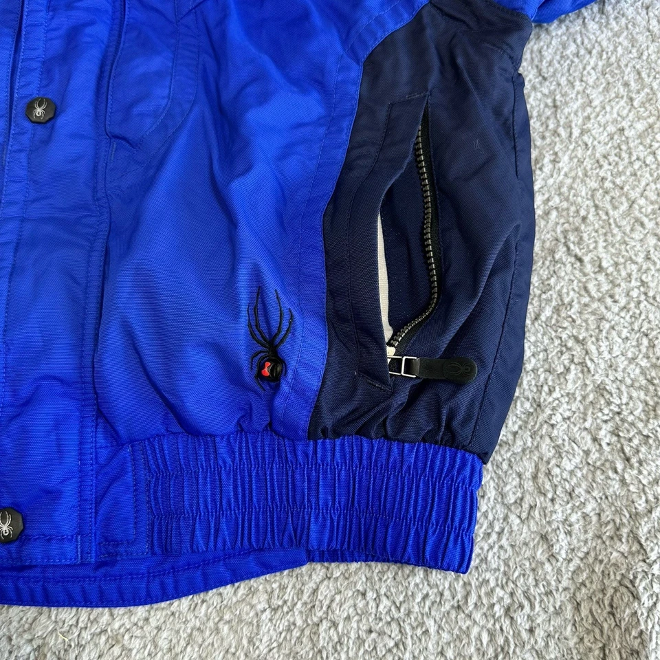 Chaqueta Spyder De Colección Para Hombres Pequeña Azul Esquí Con Capucha Aislante Mangas Extraíbles Foto 3 de 4