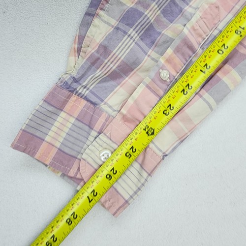 J. CREW Mens XLT Woven Pastel Madras Pastel Buttondown Long Sleeve Cotton Shirt - Picture 11 of 13