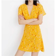 Madewell Floral Silk Dress Orange 4 Feminine Romantic Cottagecore