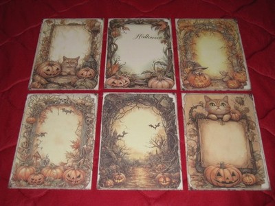 Scrapbooking- oder Junk-Journal-Papier 6er Set* Halloween * 10 x 14 cm* 