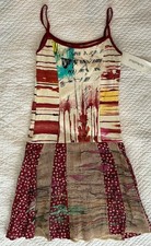 SAVE THE QUEEN Multicolor Abstract Sleevless Knit Spaghetti Strap Summer Dress S