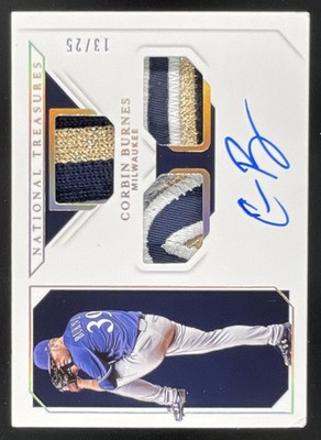 2019 National Treasures Triple Material Ink Holo Gold #CB Corbin Burnes RC /25