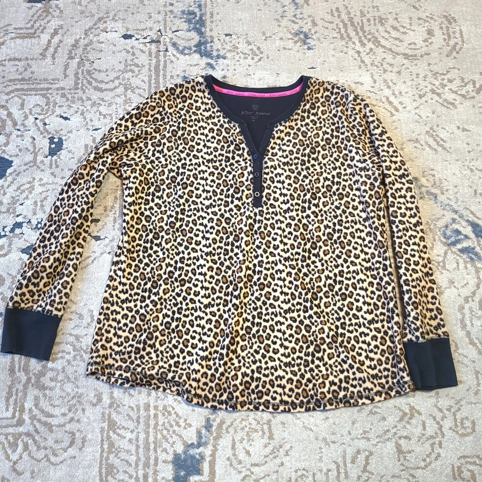 Betsey Johnson Cheetah Leopard Animal Print Pajama Set Womens Size XL - Image 2 of 4