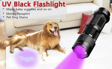 UV Ultraviolet Flashlight Black Light 395nm 365nm Detector Urine Pet Stains