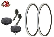 ALTA BIKE 700x25c LEGGERO BIANCO SPEED SLICK PNEUMATICI 60MM PRESTA TUBI (6pz)