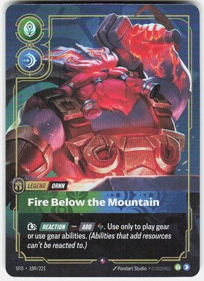 Ornn Fire Below the Mountain Foil 189/221 Spiritforged Riftbound