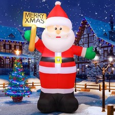 8 FT Christmas Inflatables Santa Claus Outdoor Decorations Blow Up Yard Santa...