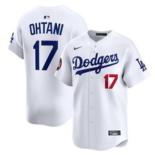 Shohei Ohtani Dodgers White Home Game Jersey / Nike / with World Series Patch