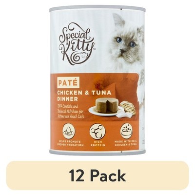 Wet Cat Food Pate Variety Pack Chicken Tuna Dinner Canned 12 Pack 22 oz
