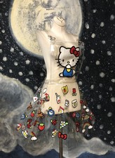 Dolls Kill Hello Kitty Vinyl Apron Pinafore Dress