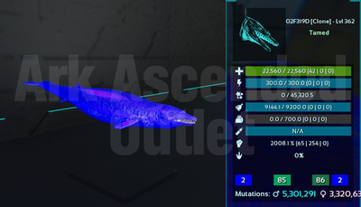 Paire De Reproduction Basilosaurus ARK Survival Ascended - 36k HP, 532ml, Officiel PVE