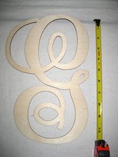 Wooden Letter Cursive Monogram G Unfinished Wood Large Crafting NEW