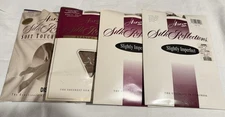 Set of 4 Hanes Silk Reflections Pantyhose Sheer Style Control Top Size CD NEW