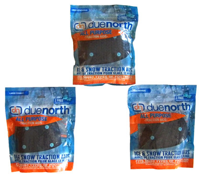 3 NEW Due North Ice Snow All Purpose Traction Aids Size 2 Large, 1 Over Sized