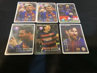 Lionel Messi Lot Of 6 Barcelona Attack Defense Cards