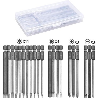 Schraubendreher Bit Satz, Torx, Hex, PH, Schlitz, Lang, Magnetisch, S2 Stahl