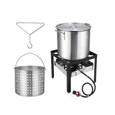 ROVSUN 60QT Turkey Fryer with Aluminum Boiler Steamer Basket & 150,000BTU Pro...