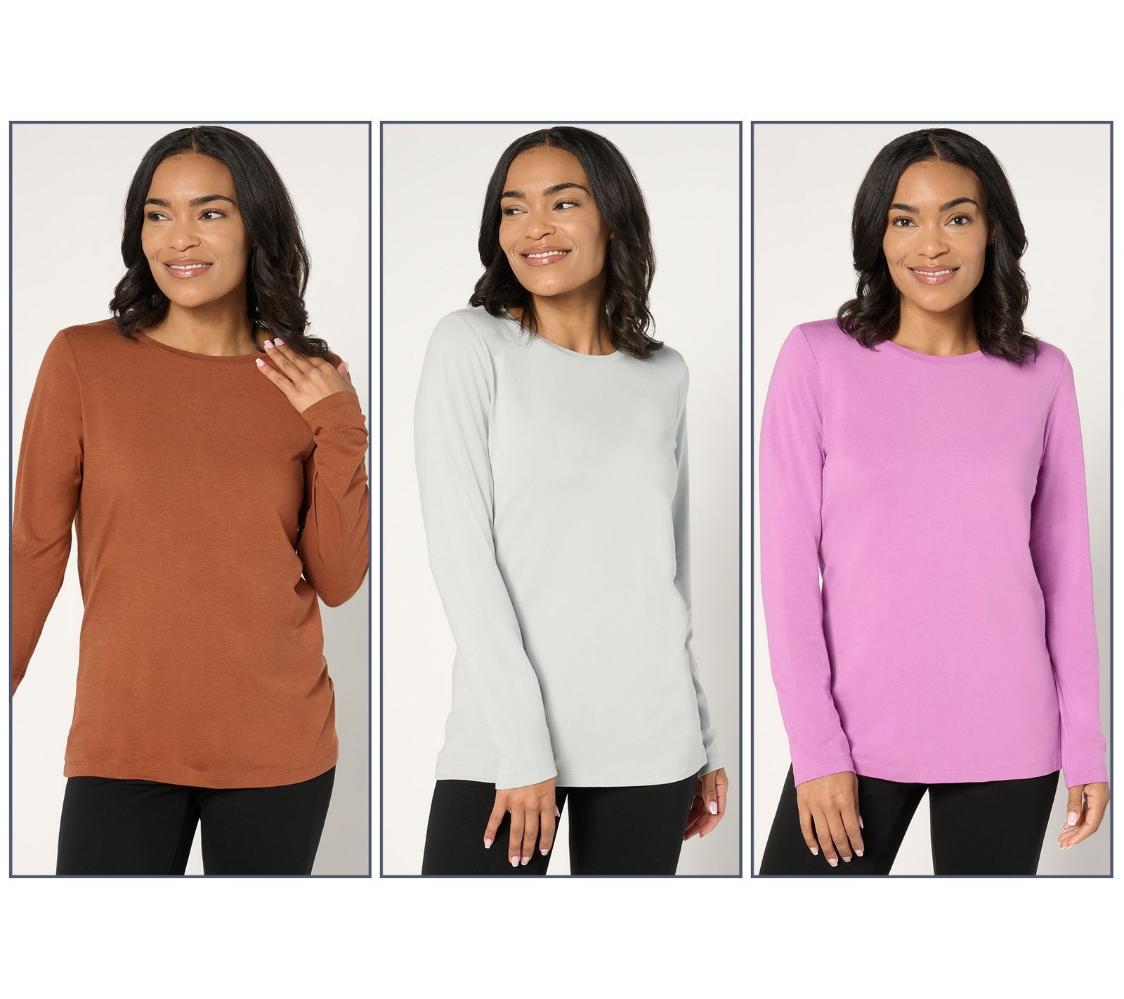 Denim & Co. Women's Top Sz 2XS (XXS) Essentials So Soft Multi-colored A673204