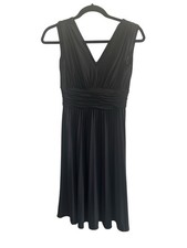 Suzi Chin for Maggy boutique dress 4 Black Sleeveless Ruched Fit Flare 5068