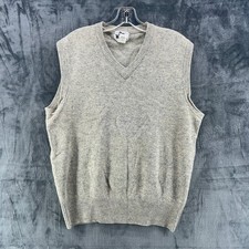 Vintage Woolrich Men's XL 100 Lambswool Sweater Vest Gray Hong Kong Preppy