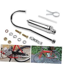 Chrome Muffler Exhaust Pipe For 49cc 50cc 66cc 80cc 2 Stroke Motorized