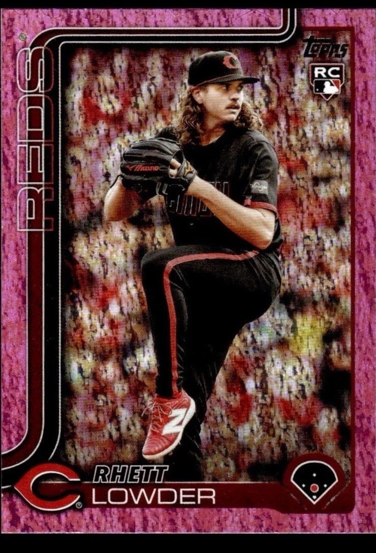2025 Topps Pink Holo Foil 205 Rhett Lowder Cincinnati Reds RC SP
