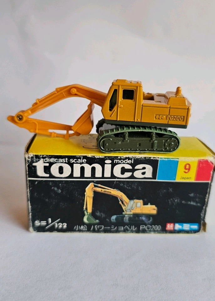 Pala eléctrica Tomica Black Box No.9 KOMATSU 15-HT S=1/103 Hecha en Japón rara 1981 Foto 3 de 4