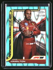 2025 Topps Chrome Formula 1 F1 Lewis Hamilton Portrait Aqua RayWave 061/199 #4