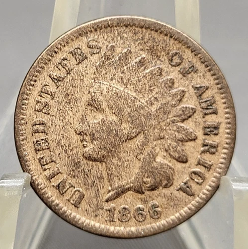 1866 U.S. Indian Head Cent Penny Type Coin