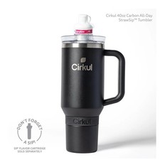Cirkul 40oz Carbon All-Day StrawSip Tumbler Black Stainless Steel Insulated Cup
