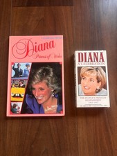 Vintage Princess Diana Commemorative Book & VHS Tape Bundle