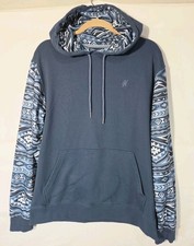 Hooey Summit Hoodie Men's Large Navy Blue Aztec Print Western Rodeo Pullover