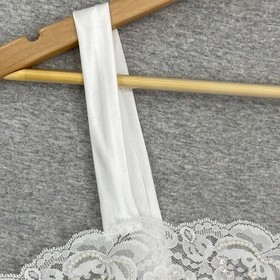 Vintage Lucie Ann II Camisole Womens 34 White Lace Silky Beaded Lingerie Slip