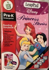 LeapFrog Leap Pad Disney Princess Stories Book And Cartridge EUC 