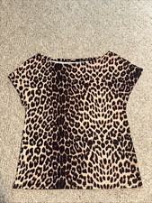 Woman  s Cheetah Leopard Print Blouse Top Size Medium NWOT
