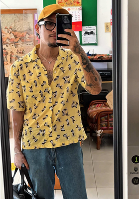 Zara x Harry Lambert x Disney Morty + Ferdy Shirt Yellow Size L