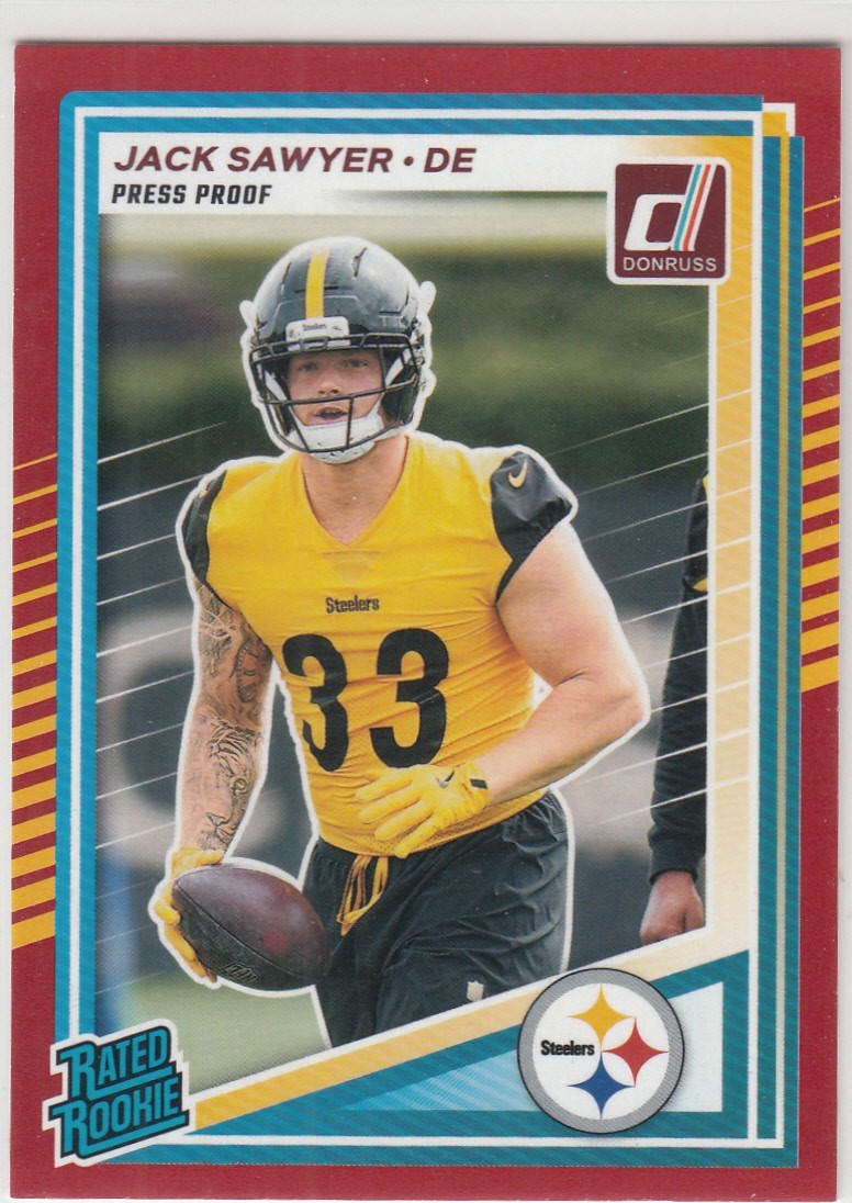 2025 Donruss Parallel Press Proof Red JACK SAWYER RC #390 Steelers