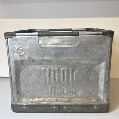 Vintage Hood Dairy Metal Milk Crate 3Reg55 Aluminum / Steel C.E. Erickson Co