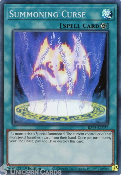 RA03-EN057 Summoning Curse : Super Rare 1st Edition YuGiOh Card