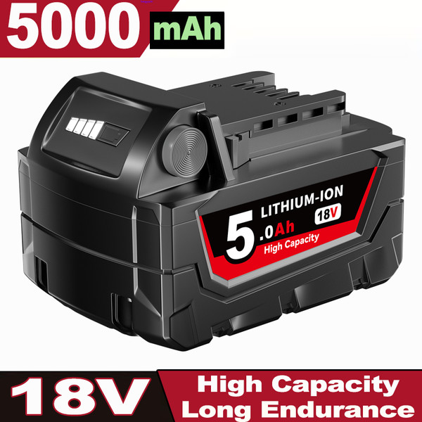 18 Volt M18 Akku M18B6 18V Xc 5,0 Ah Li-Ion 48-11-1860 48-11-1852 FüR Milwaukee-image