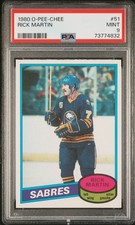 1980-81 O-PEE-CHEE #51 RICK MARTIN PSA 9 MINT BUFFALO SABRES FRENCH CONNECTION