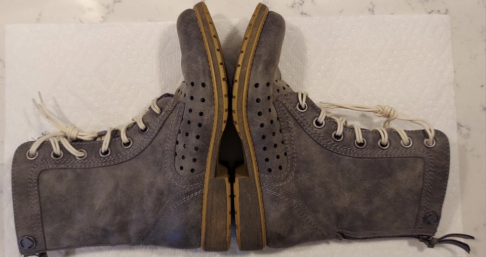 Bota de Combate Roxy Pierce Moto Cremallera Espalda y Cordones Mujer Talla 8.5 Foto 4 de 4