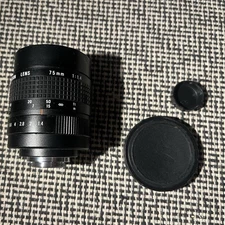 Cosmicar Television Lens made in Japan;  75mm 1:1.4 f1.4 c-mount lens