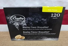 Bradley Smoker Apple Wood Bisquettes, Light, Fruity, 100% Wood [120ct] - BTAP120