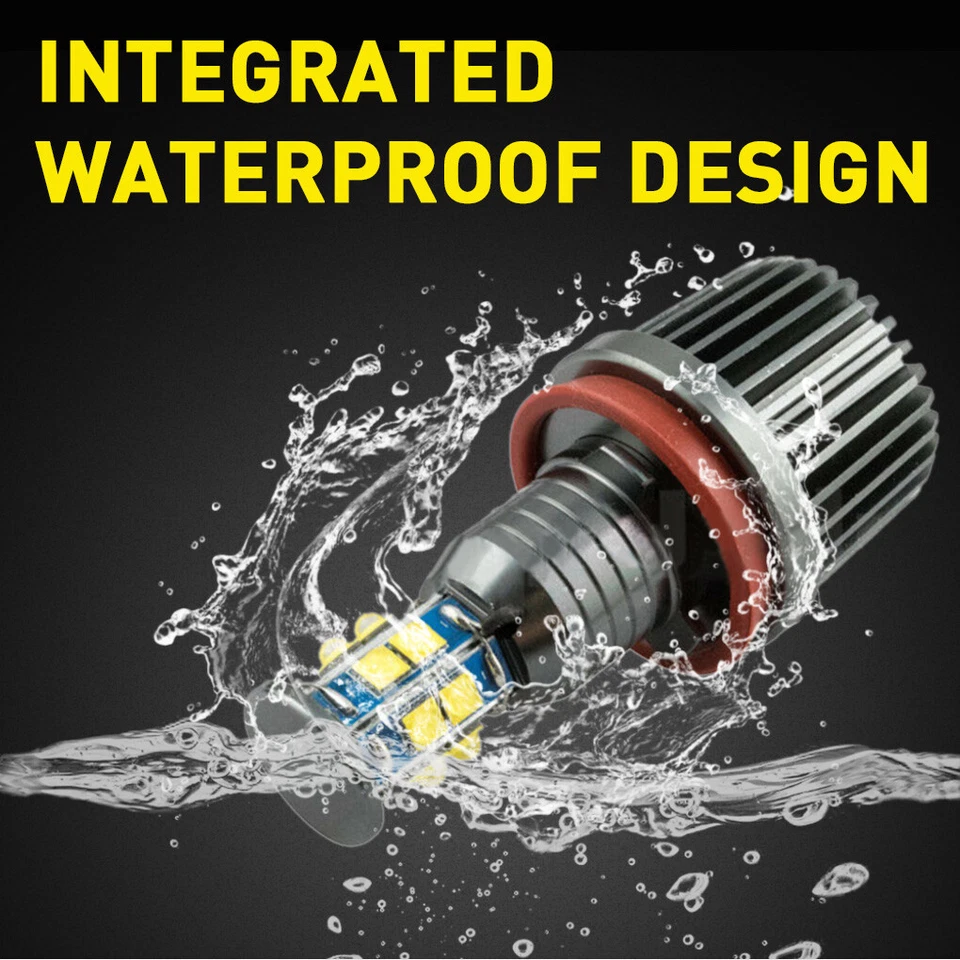 For BMW H8 1 3 5 Series 12SMD White LED Angel Eyes Ring Marker Light Bulbs - Image 4 of 4