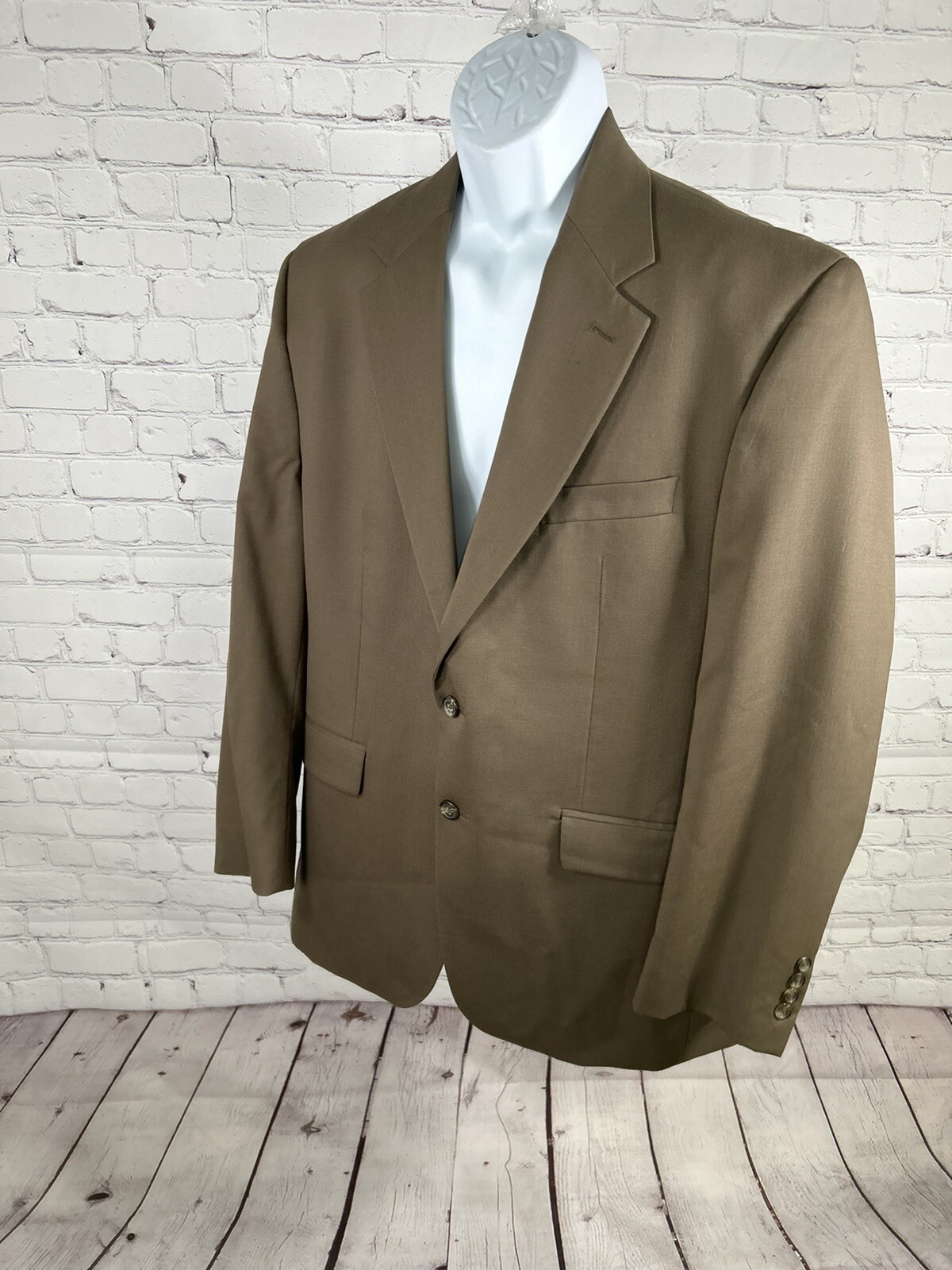 Chaps 1978  100% Wool Solid Brown 2 Button Sports… - image 3