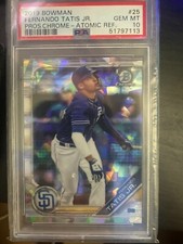 2019 Bowman Chrome Prospects Fernando Tatis Jr Atomic Refractor PSA 10 #25