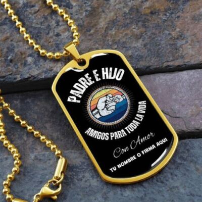 Regalo De Navidad Hijo Cadena Militar Regalo Para Hombre Collar Personalizado
